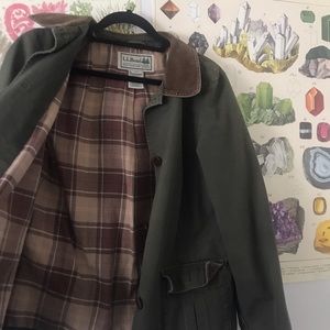 L.L. Bean corduroy collar green jacket